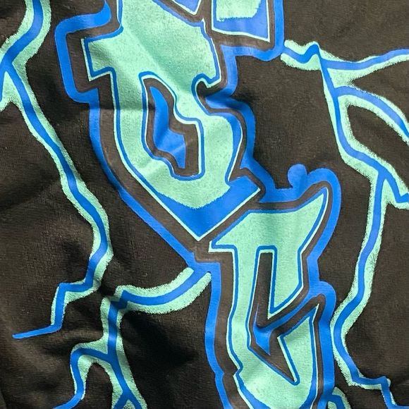 BLUSH MARK - Mid Waist Graphic Print Lace Up Sweatpants - Black - Picture 7 of 10